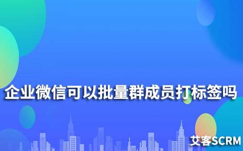 企业微信可以批量给群成员打标签吗