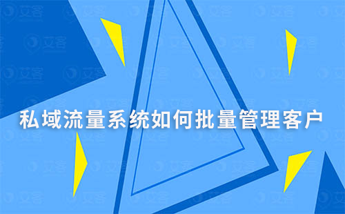 私域流量系统如何批量管理客户