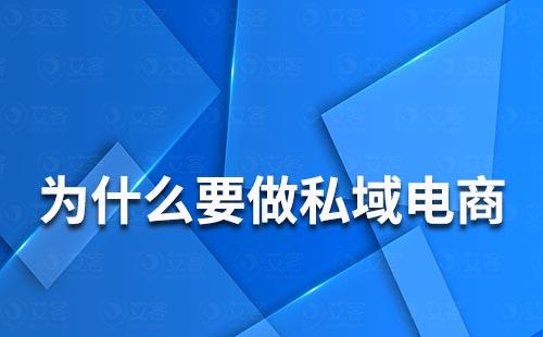 为什么要做私域电商